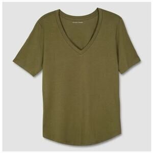 Universal Standard V Rex T Shirt 4XS 00 0 2XS NWT Green Top Tee V Neck